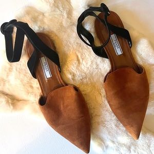 Prada Suede Pointed-Toe Flats Size 38
